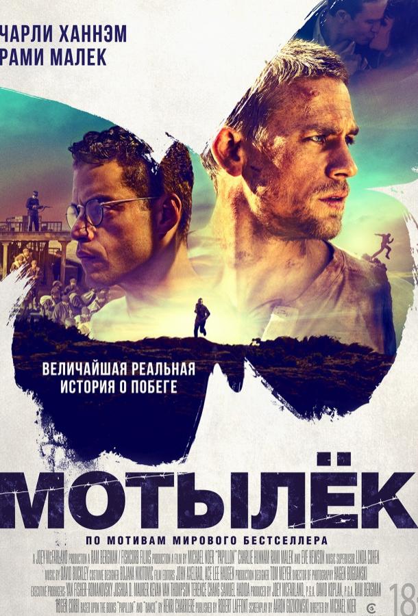 Фильм Мотылек 2017 смотреть онлайн с Рами Малеком и Чарли Ханнэмом